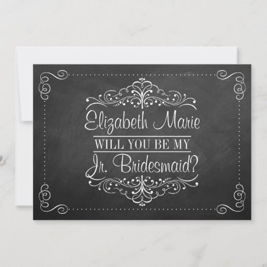 俺のJrのブライドメイドになってくれるか？チョーク華美ボード 招待状 (正面)