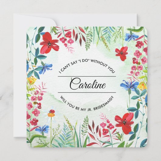 俺のJRのブライドメイドになってくれるか？ワイルドメドウ招待状 招待状 (正面)