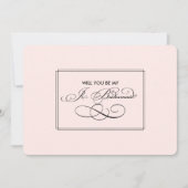 俺のJRのブライドメイドになってくれるか?赤面エレガントピンク 招待状 (正面)