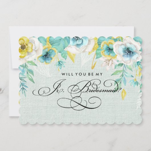 俺のJr.ブライドメイドになってくれるか?ミントフローラバーラップ 招待状 (正面)