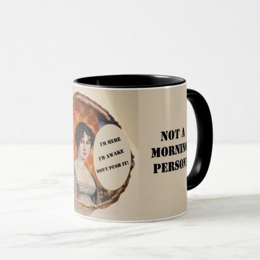 俺はここにいる俺は起きてる押すな！編集可能 マグカップ (正面右)