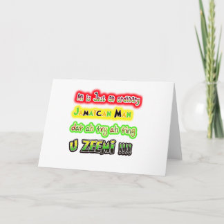 俺はただの普通のジャマイカ人なんだ　試してみようかって思ってんだ カード