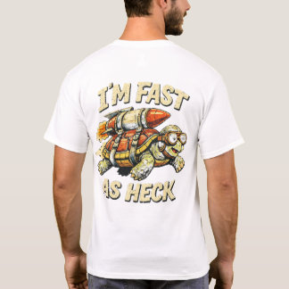 「俺はめちゃくちゃ速い」面白いカメ Tシャツ