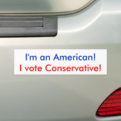 俺はアメリカ人だ！保守党に投票する！ バンパーステッカー (車上)