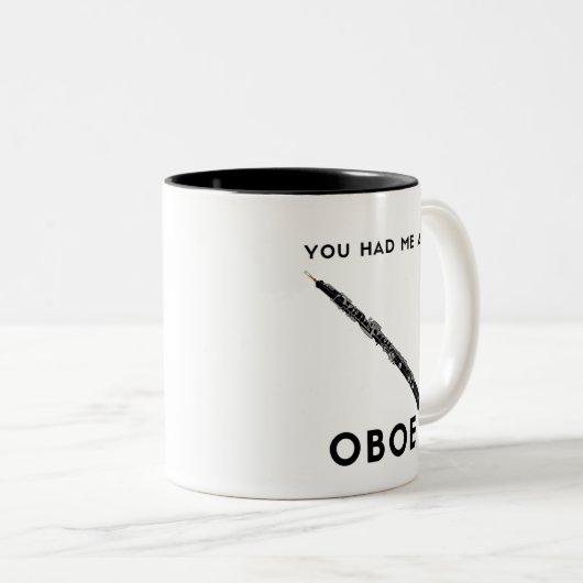 俺はオボエのユーモアおもしろいを交わした ツートーンマグカップ (正面右)