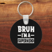 俺はスーパーヒーロー 面白い怠けハロウィン衣装 キーホルダー (正面)