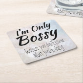 俺はボッシー《写真》ぼけ味だ スクエアペーパーコースター (アングル)