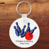 俺はボーリングだパーソナライズされた キーホルダー (正面)