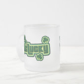 俺はマックラッキーだ! フロストグラスマグカップ (正面左)