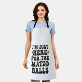 俺はマッツォボールのハヌカーにおもしろい来た エプロン (着用した状態)