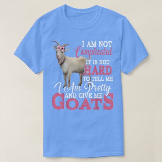 俺はヤギかわいらしの与えフローラのおもしろいヤギだ Tシャツ (デザイン正面)