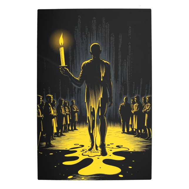 俺は他人のために燃えるロウソクだ メタルプリント (正面)