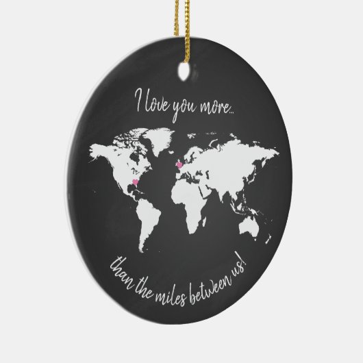 俺は俺たちの間の何マイルよりも君を愛している セラミックオーナメント (右)