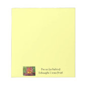 俺は先だって後ろ考えに来たぞ！ユーモア ノートパッド (正面)