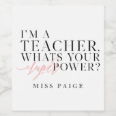 俺は先生だ君の力すごいは?プレゼント ワインラベル (シングルラベル)