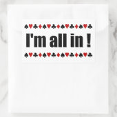 俺は全員入った!トランプのポーカーシール 長方形シール (バッグ)