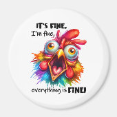 俺は全素晴らしてチキン素晴らしだおもしろい マグネット (正面)