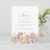 俺は少年だ!ワイルドフラワーモダン、ベビーシャワー 招待状 (スタンド正面)