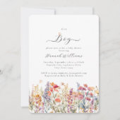 俺は少年だ!ワイルドフラワーモダン、ベビーシャワー 招待状 (正面)