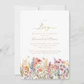 俺は少年だ！ワイルドフラワーモダン、ベビーシャワー 招待状 (正面)