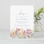 俺は少年だ!ワイルドフラワーモダン、ベビーシャワー 招待状 (スタンド正面)