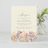俺は少年だ!ワイルドフラワーモダン、ベビーシャワー 招待状 (スタンド正面)