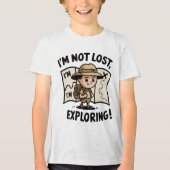 俺は探検失ったしてない！ – かわいい漫画 トライブレンドＴシャツ (正面)