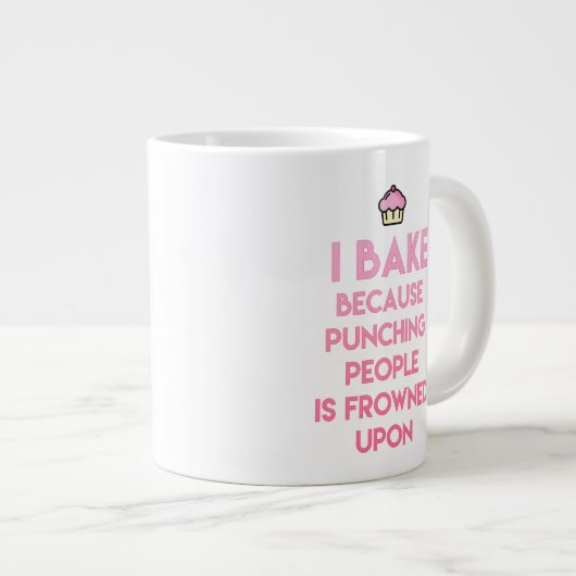 俺は焼く！おもしろいベーキング引用文 ジャンボコーヒーマグカップ (正面右)