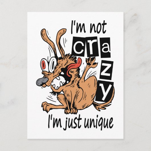 俺は熱狂する違うユニークよ風変わり犬 ポストカード (正面)