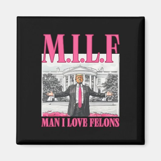 俺は犯罪者ドナルド・トランプが好きだ ピンクおもしろ 2024選挙 マグネット (正面)