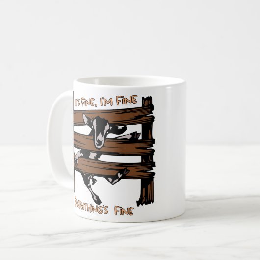 俺は素晴らし全て素晴らしヤギ素晴らしだおもしろい コーヒーマグカップ (正面左)