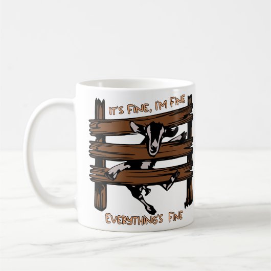 俺は素晴らし全て素晴らしヤギ素晴らしだおもしろい コーヒーマグカップ (左)