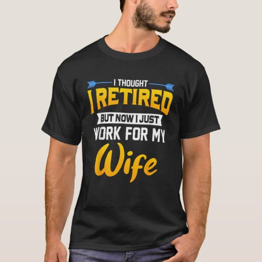 俺は考えしか退職したし今はMのために働いている Tシャツ (正面)