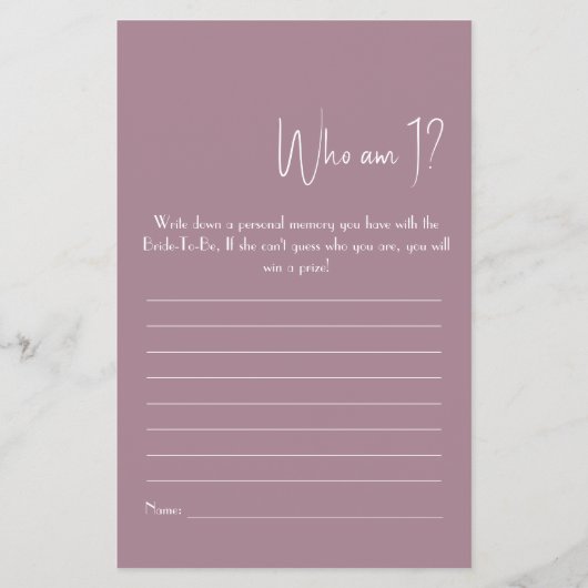 俺は誰だ？シャワーゲームフライヤー チラシ (正面)