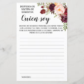 俺は誰だ?ブライダルシャワー英語ゲスペインのーム (裏面)