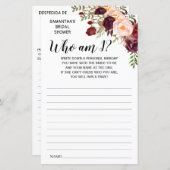 俺は誰だ?ブライダルシャワー英語ゲスペインのーム (正面/裏面)