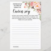 俺は誰だ?ブライダルシャワー英語ゲスペインのーム (裏面)