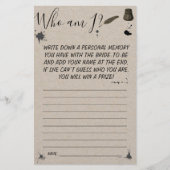 俺は誰だ？ |ペンとインクウェルブライダルシャワーゲームカード チラシ (正面)