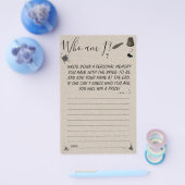 俺は誰だ？ |ペンとインクウェルブライダルシャワーゲームカード チラシ (シングル)