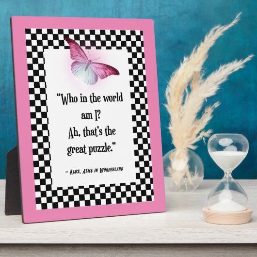 俺は誰だ？ワンダーランドアリス引用文 フォトプラーク (側面)