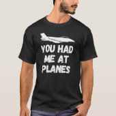 俺は飛行機タイポグラフィ、航空おもしろい、 Tシャツ (正面)