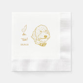 俺もやっパーソナライズされたてるゴルデンドル犬 縁ありカクテルナプキン (正面)