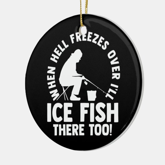 『俺も凍り付いたらあそこで魚を冷やす』 セラミックオーナメント (左)