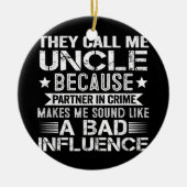 俺を伯父と呼ぶのは仲間が犯罪を犯すからだ セラミックオーナメント (正面)