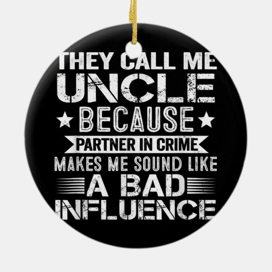 俺を伯父と呼ぶのは仲間が犯罪を犯すからだ セラミックオーナメント (裏面)