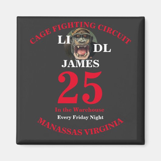 倉庫でのLI DL Cage Fighting Circuit マグネット (正面)