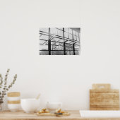 倉庫の窓、白黒の写真(ポスター) ポスター (キッチン)