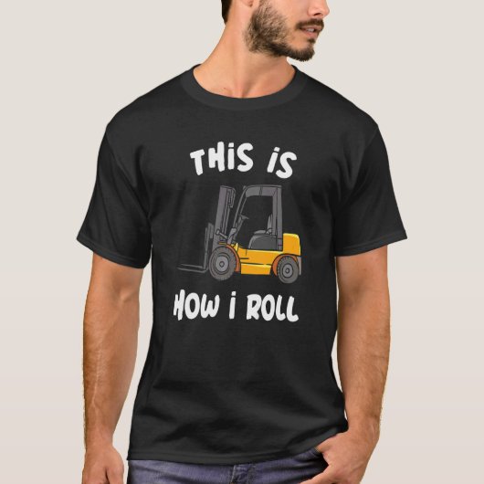 倉庫フォークリフト転がオペレータ Tシャツ (正面)