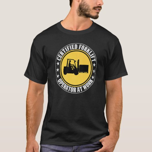 倉庫作業者の倉庫フォークリフトのオペレータ Tシャツ (正面)