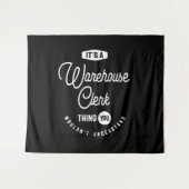 倉庫係の役職タイトルのギフト タペストリー (正面(横))